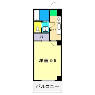 オカダハイツ【4階】の間取り