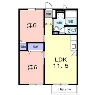 KAKIOKA WEST A【2階】の間取り
