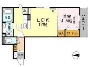 フェリーチェ西田【1階】の間取り