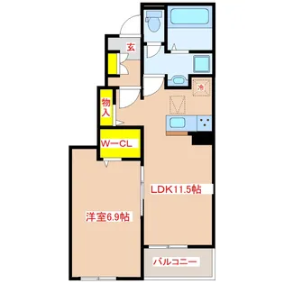 グランメッセ中郷ハウスK3【1階】の間取り