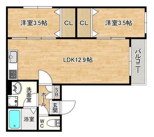 アバンティオ北花田【1階】の間取り