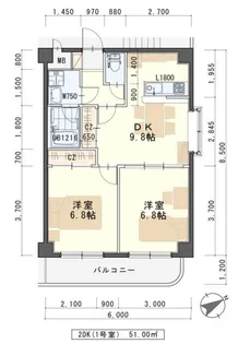ヘリオスIZUMI【2階】の間取り
