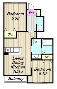 神奈川県相模原市中央区水郷田名2【アパート】の間取り