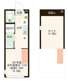 ハーモニーテラス見次公園【2階】の間取り
