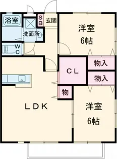 2LDKの間取り画像