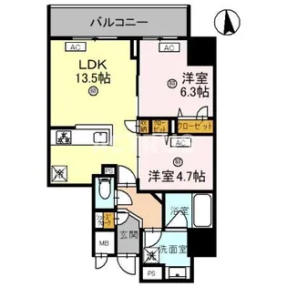 大阪府大阪市阿倍野区三明町2【マンション】の間取り