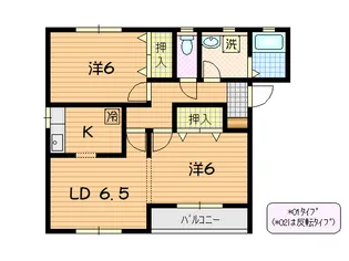 コーポJKL K棟【2階】の間取り