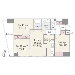 アビタシオン大島【4階】の間取り