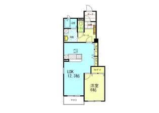 インプレスKM B棟【1階】の間取り