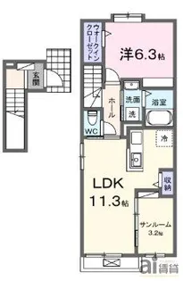 東京都東村山市美住町1【アパート】の間取り