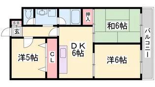 グランディアミアモーレ鈴蘭台【5階】の間取り