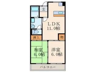 福岡県北九州市小倉南区守恒2【マンション】の間取り