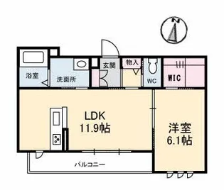 シャーメゾンガーデンズ上中野【2階】の間取り