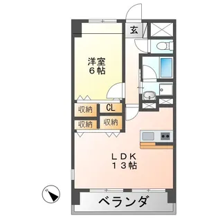 スカイヒルズマンション【2階】の間取り