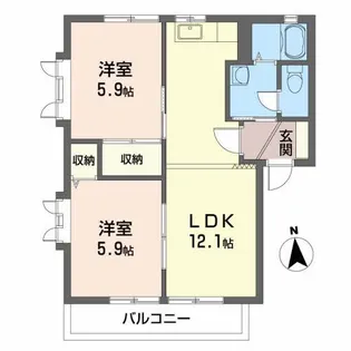 山形県山形市青田1【アパート】の間取り