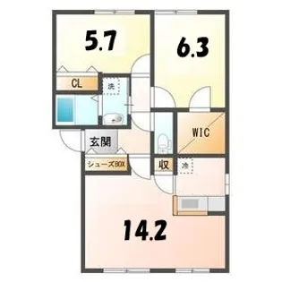 Chou Chou北郷87(シュシュキタゴウハチナナ)【3階】の間取り