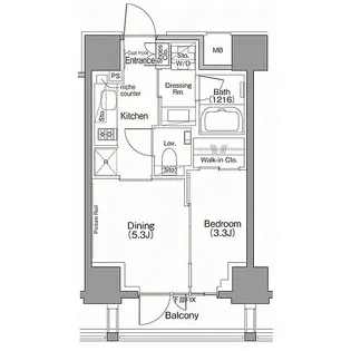 ザ・パークハビオSOHO南青山【4階】の間取り