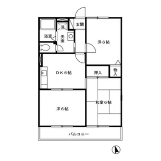 サニーコートしもはた【1】【1階】の間取り