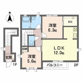 パルティータII A棟【2階】の間取り