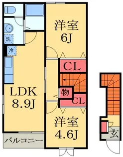 グレイスヒルB【2階】の間取り