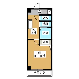 ファミール天神【1階】の間取り