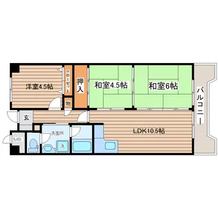 グランドール広瀬【7階】の間取り