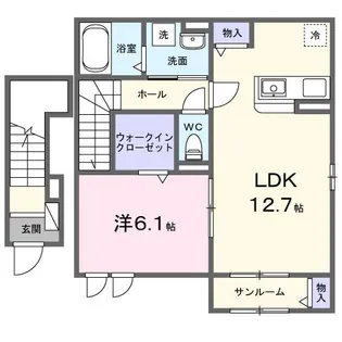 サンホワイト駅西【2階】の間取り