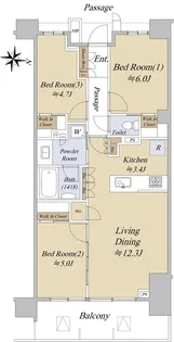 レーベン川越VANFORTIER【3階】の間取り