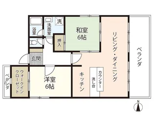 リヴァージュアメニティ住吉【6階】の間取り
