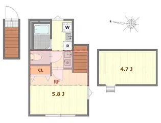 クラヴィエ上町【2階】の間取り