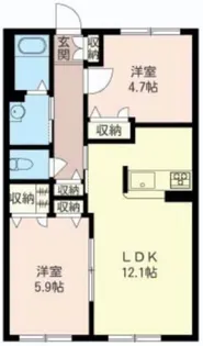 メゾン・コンフォール【1階】の間取り