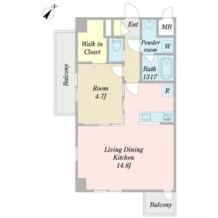 インテルノ・ヴィラージュ【8階】の間取り