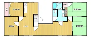 パナハイツアベニュー西棟【1階】の間取り