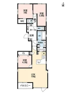 URNA SANDS【4階】の間取り