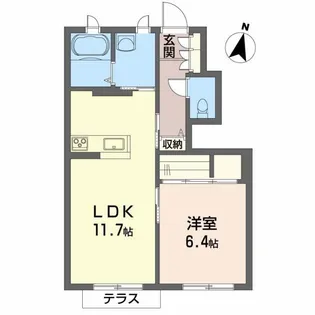 シャーメゾン・メルヴェーユ A棟【1階】の間取り