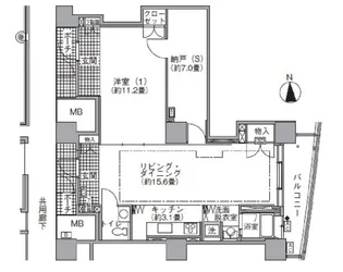 アクティ汐留【44階】の間取り