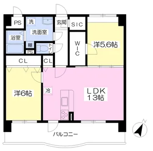 スタンドリバー豊【2階】の間取り