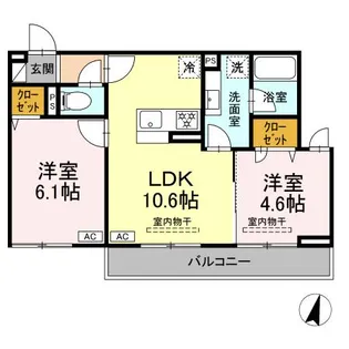 リートゥス湘南辻堂【3階】の間取り