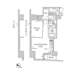 セレサ日本橋堀留町【5階】の間取り