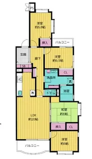 Court Hills 白楽東1号棟【1階】の間取り