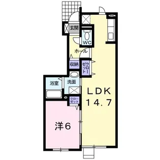 ベルオーブW【1階】の間取り