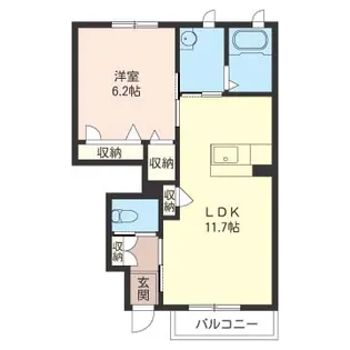 ラ・グラシューズA シャーメゾン【1階】の間取り