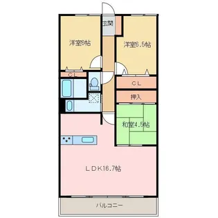 アルファスマート星越【5階】の間取り