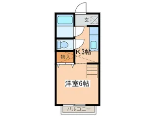 ハイツフジシン【2階】の間取り