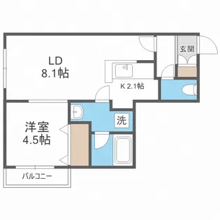 フォースアベニュー琴似【4階】の間取り