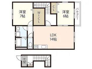 K&M海田東コーポ【2階】の間取り
