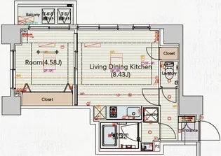 ビバリーホームズ東尾久【6階】の間取り