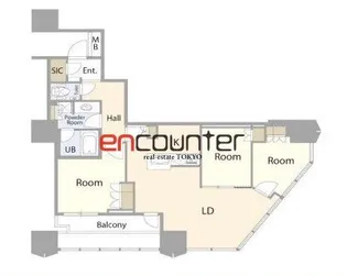 富久クロスコンフォートタワー【27階】の間取り