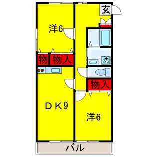 サンライズ万葉【1階】の間取り