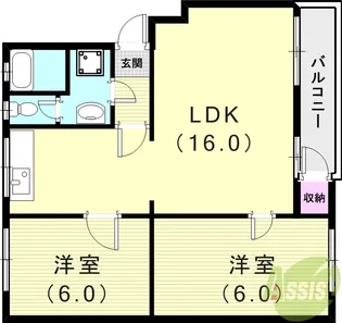 高倉台10団地44号棟【3階】の間取り